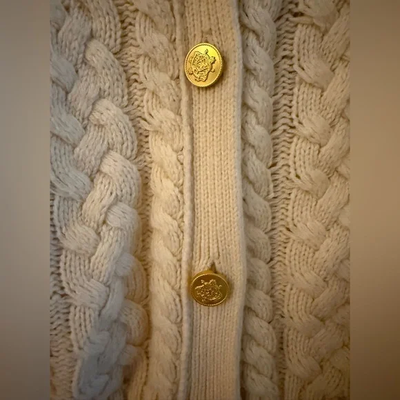 Jcrew Cable-knit ruffleneck cardigan sweater - Picture 7 of 7